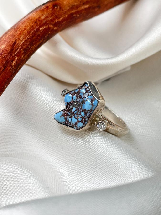 купить Кольцо из серебра с бирюзой, 16 размер  , фото 3
