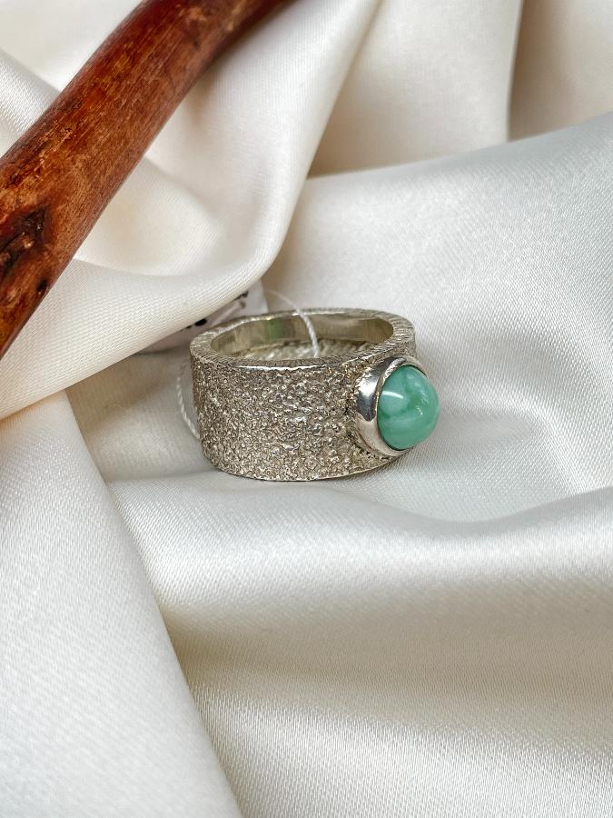 купить Кольцо из серебра с хризопразом,17 размер  , фото 4