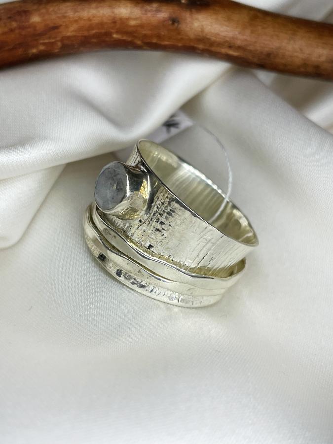 Кольцо из серебра с лунным камнем, 19 размер U-3760, фото 2