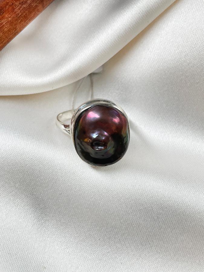 купить Кольцо из серебра с жемчугом Барокко, 18 размер  , фото 4