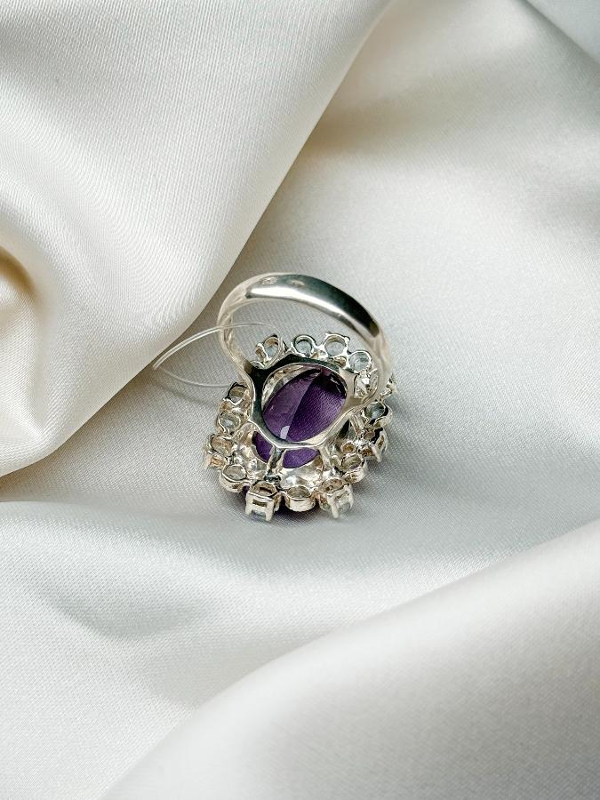 купить Кольцо из серебра с аметистом и топазом,19 размер  , фото 4