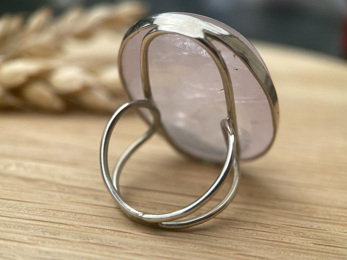 Кольцо с розовым кварцем, 17,5 размер KL-0417, фото 2