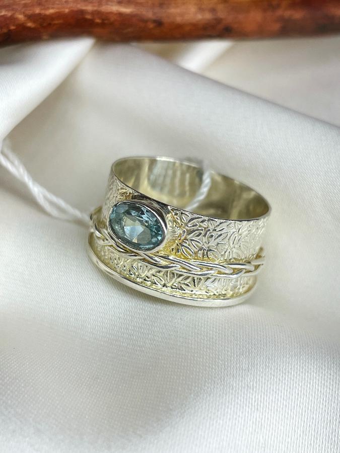 купить Кольцо из серебра с топазом,19,5 размер , фото 1