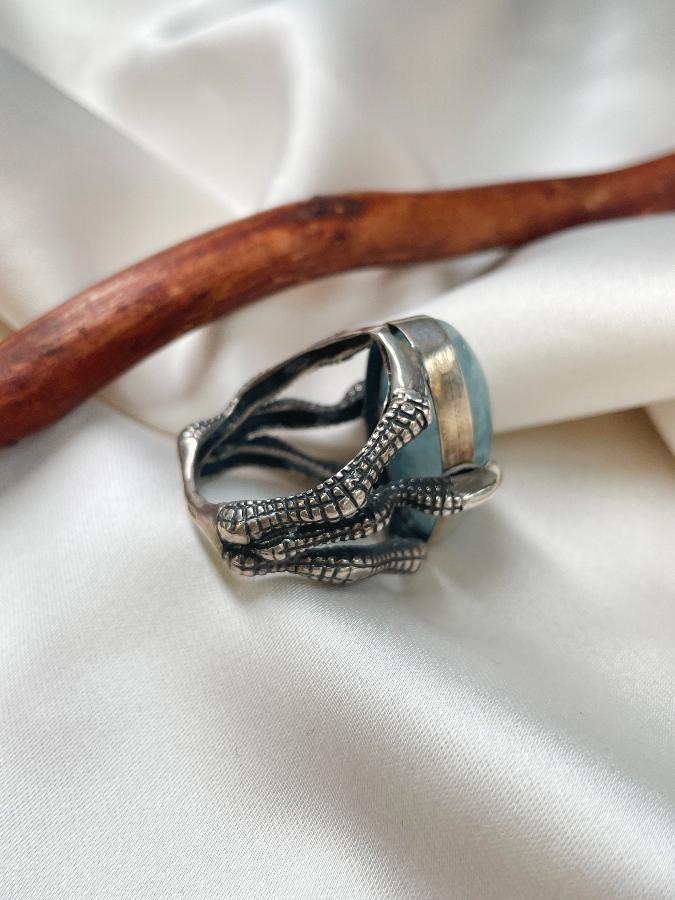 купить Кольцо из серебра с аквамарином,18 размер  , фото 4