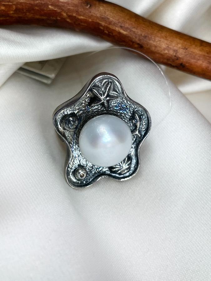 купить Кольцо из серебра с жемчугом, 17,5 размер  , фото 5