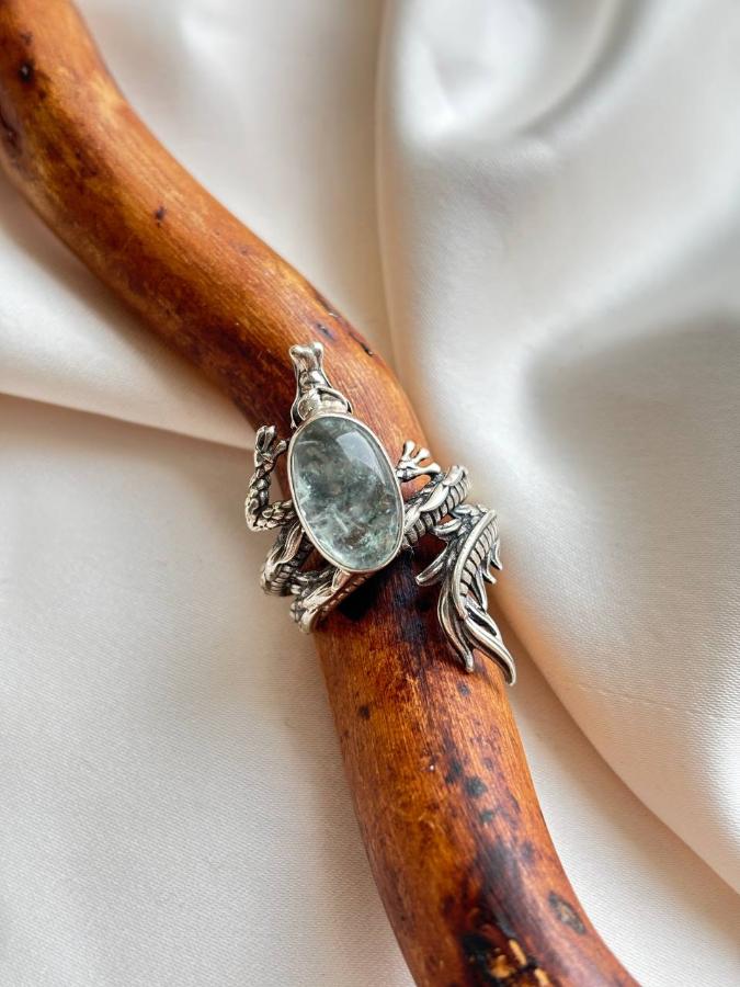 купить Кольцо из серебра с аквамарином  , фото 3