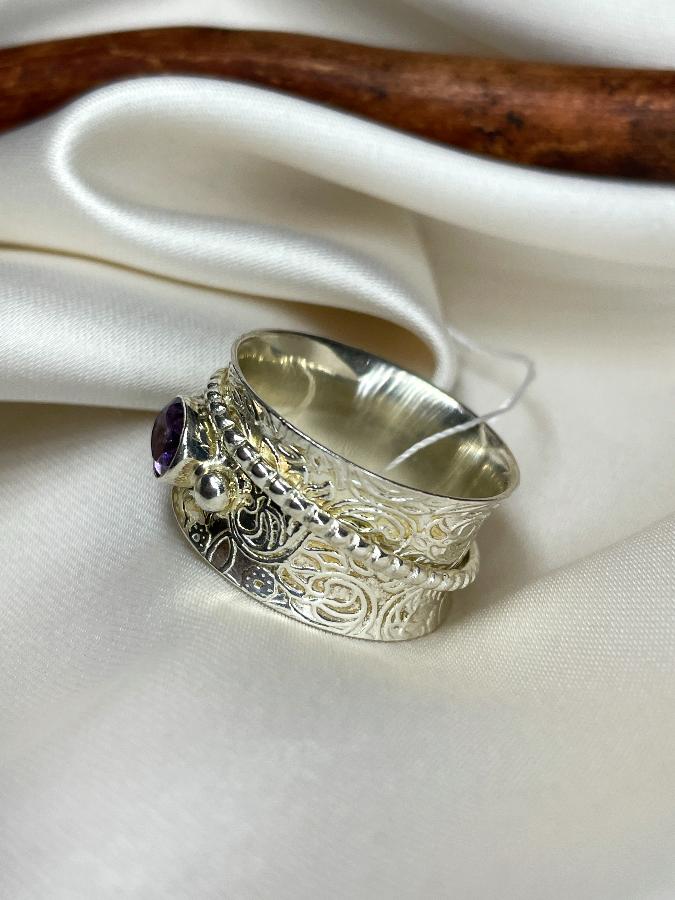 купить Кольцо из серебра с аметистом,20 размер , фото 2