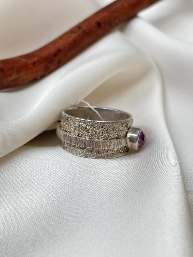 купить Кольцо из серебра с александритом, 18 размер , фото 4