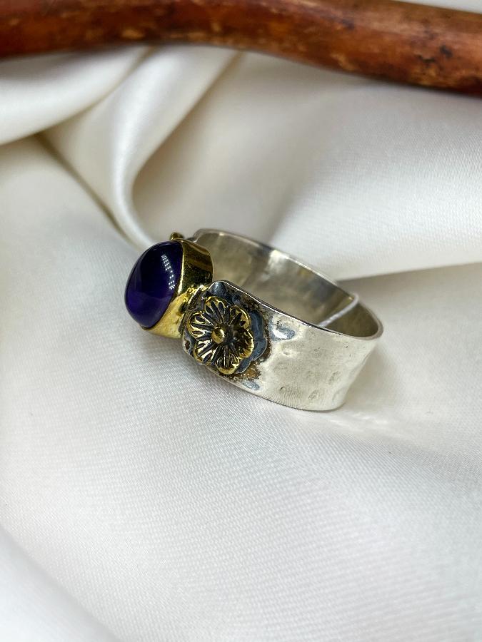 купить Кольцо из серебра с аметистом, 20 размер  , фото 2