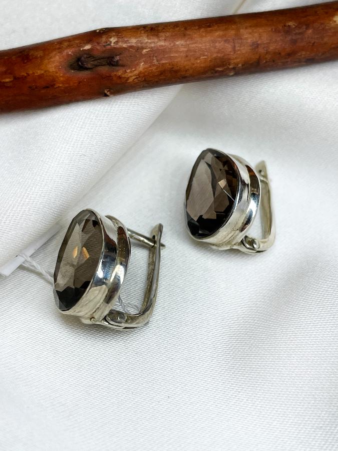 Кольцо из серебра  с раухтопазом (дымчатый кварц) U-3019, фото 4