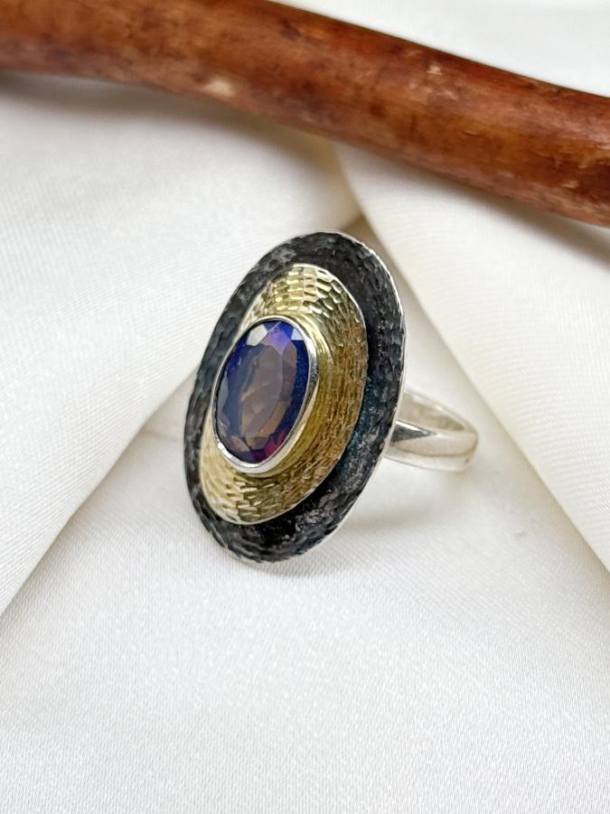 Кольцо из серебра с благородным опалом,16,5 размер  U-3429, фото 2