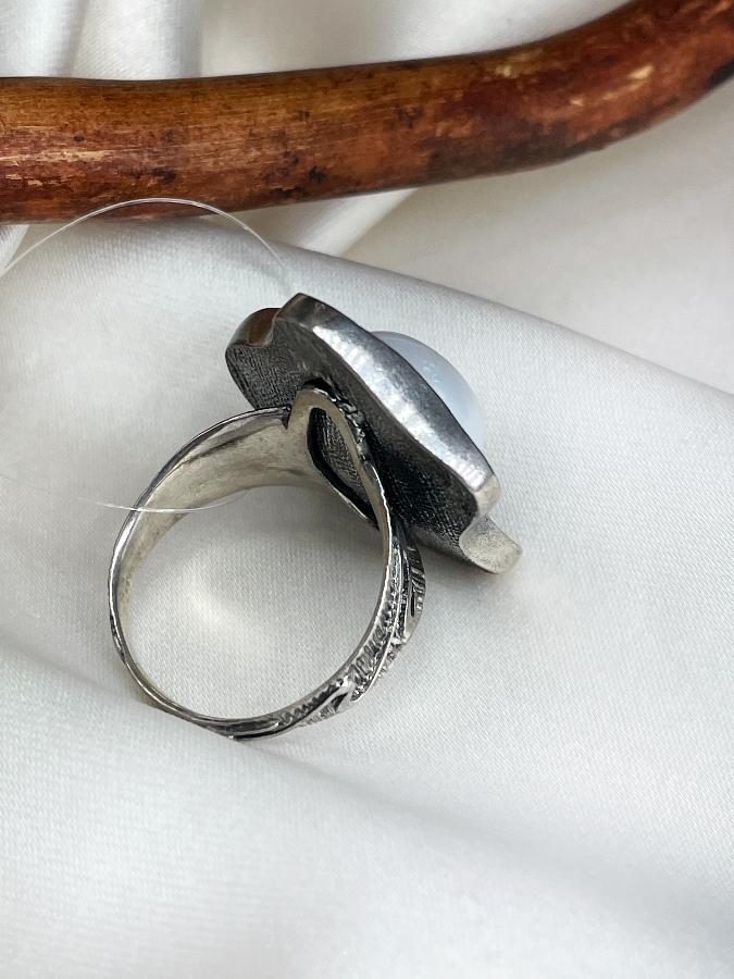 купить Кольцо из серебра с жемчугом, 17,5 размер  , фото 4