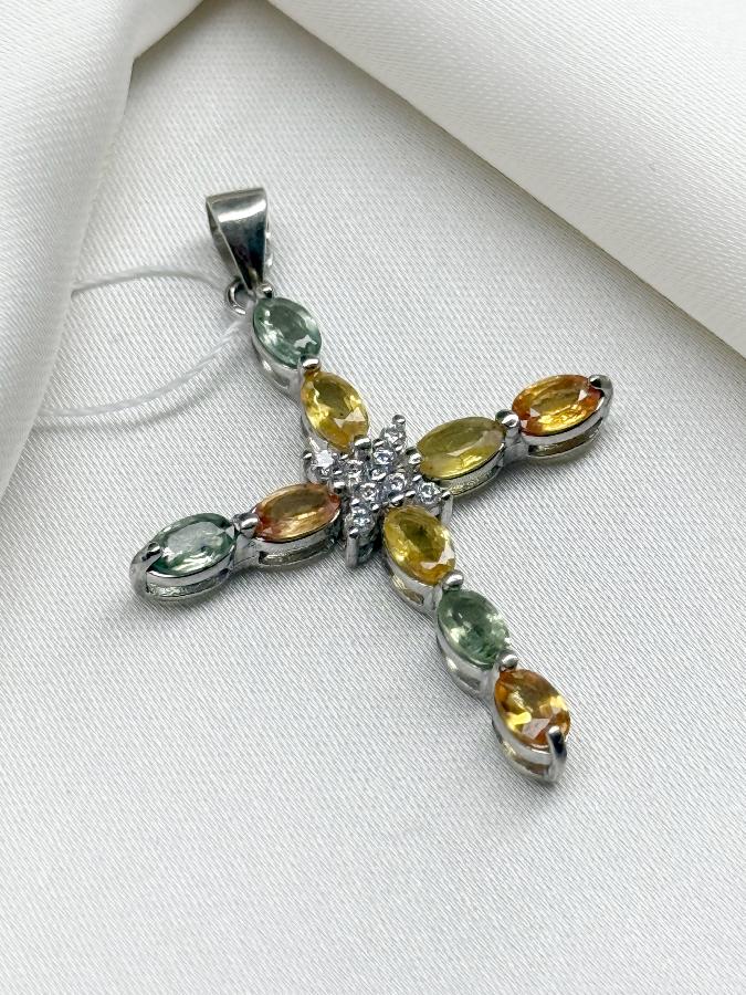 Кулон из серебра с желтым топазом  U-3197, фото 1