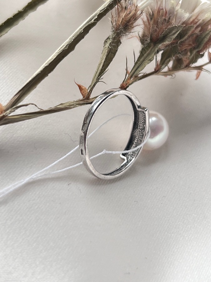 Кольцо из серебра с жемчугом, 17 размер 27403S1, фото 3