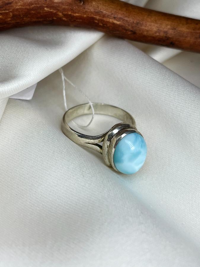 купить Кольцо из серебра с ларимаром,17 размер , фото 4