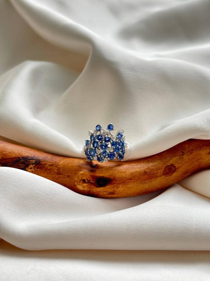 купить Кольцо из серебра с сапфирами  , фото 3