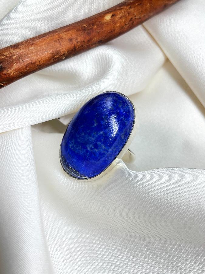 Кольцо из серебра с лазуритом,18 размер  U-323, фото 1