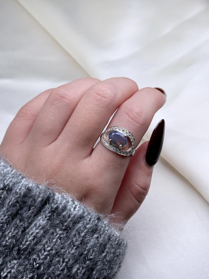 Кольцо из серебра с благородным опалом,16,5 размер   U-3686, фото 5