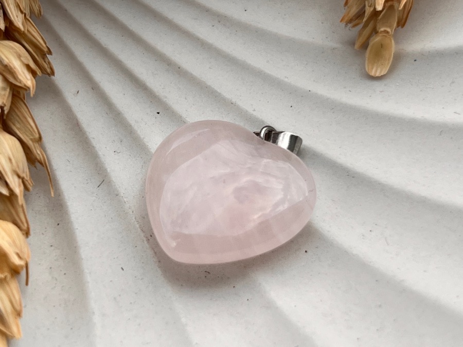 Кулон в форме сердца из розового кварца KU-0935, фото 3