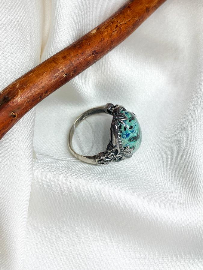 купить Кольцо из серебра с хризоколлой,19,5 размер , фото 4