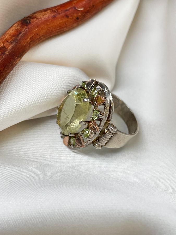 купить Кольцо из серебра с цитрином,17,5 размер , фото 5