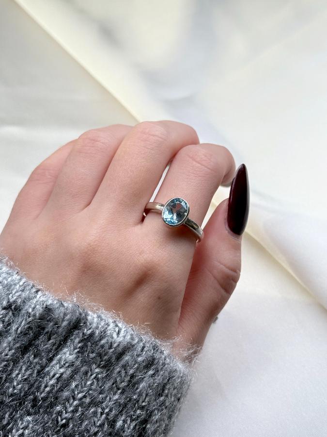 купить Кольцо из серебра с топазом,18 размер  , фото 5