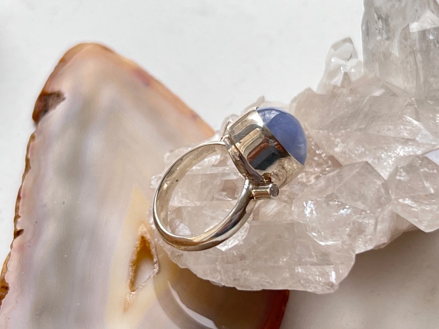 Кольцо с сапфирином (голубой агат), 16,5 размер KL-1060, фото 4