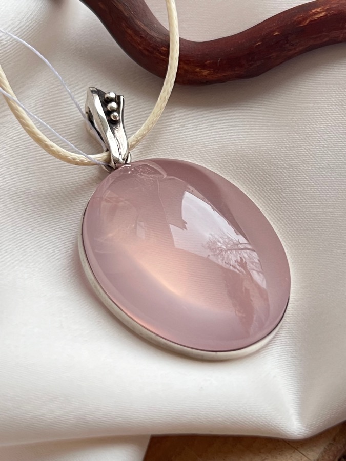 Кулон из серебра с розовым кварцем U-1212, фото 3