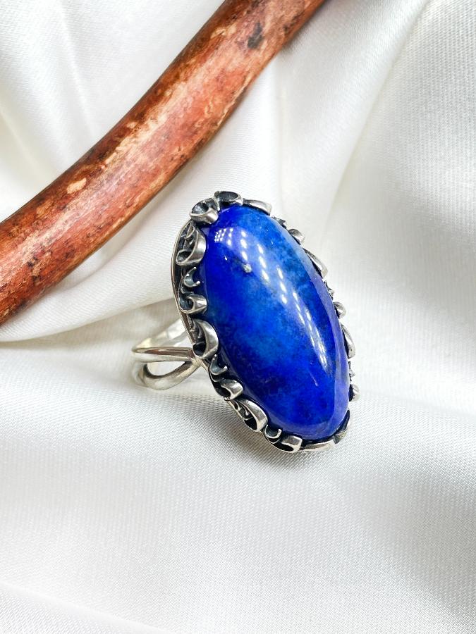 купить Кольцо из серебра с лазуритом,19 размер  , фото 2