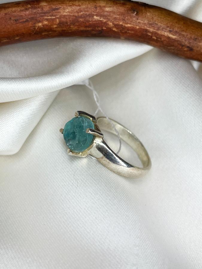 купить Кольцо из серебра с апатитом,16 размер , фото 2