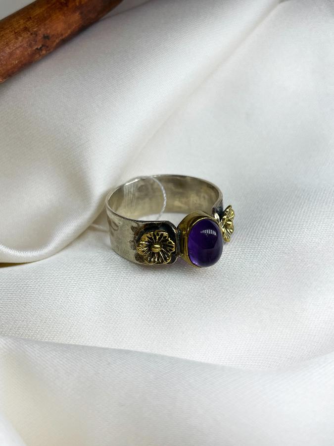 купить Кольцо из серебра с аметистом, 20 размер  , фото 3