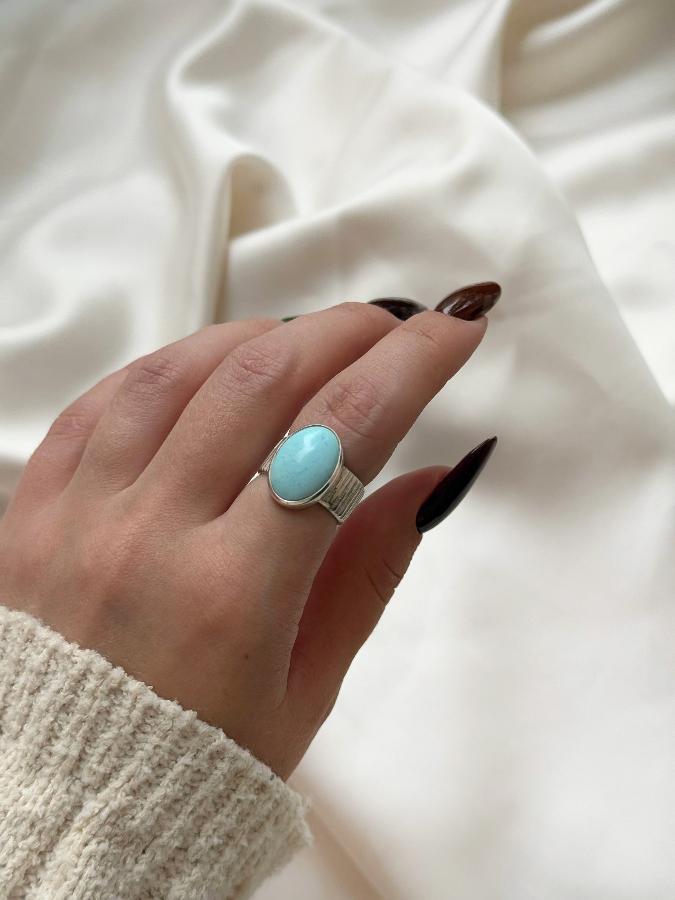 купить Кольцо из серебра с бирюзой,16 размер  , фото 5