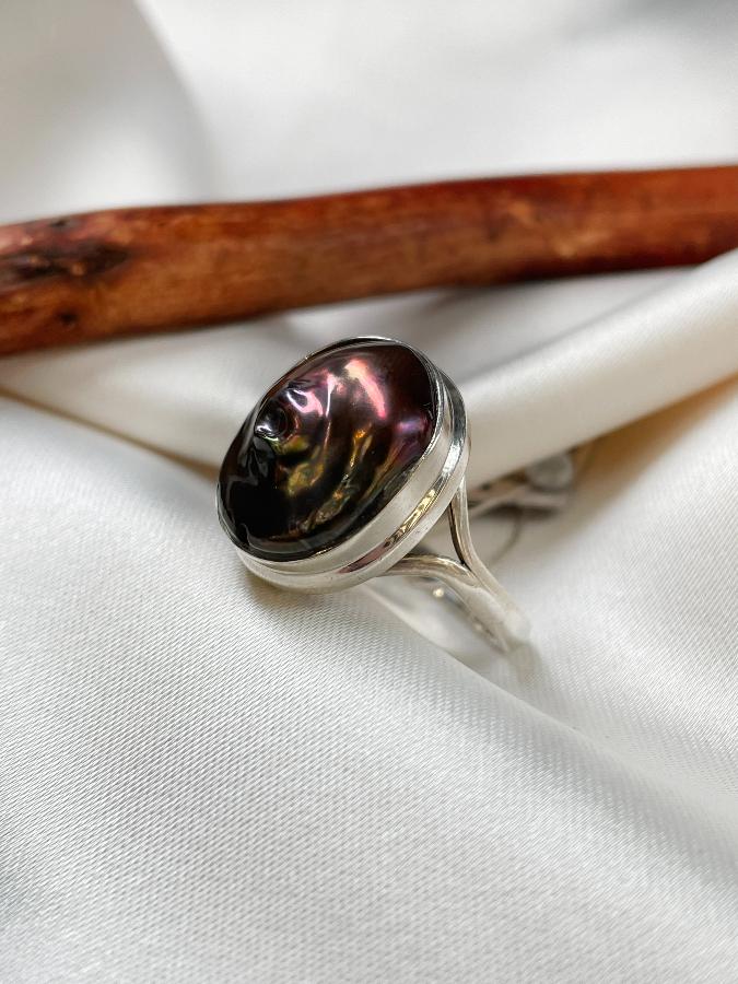 купить Кольцо из серебра с жемчугом Барокко, 18 размер  , фото 2