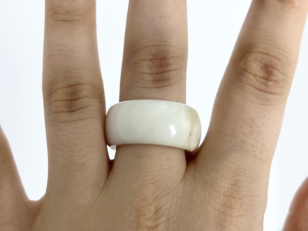 Кольцо из белого нефрита, 20,5 размер KL-0863, фото 4