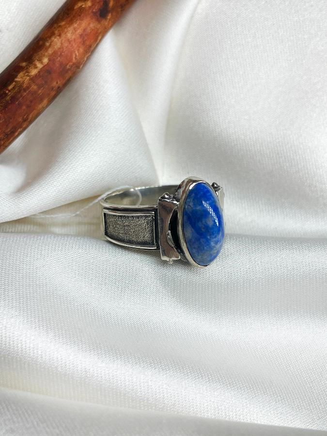 купить Кольцо из серебра с лазуритом, 19,5 размер , фото 2