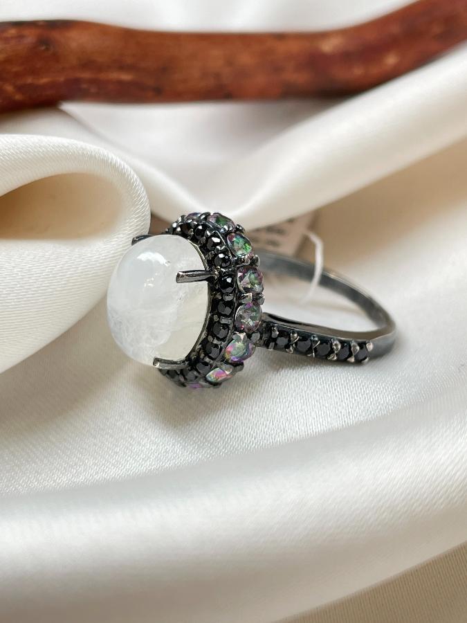 Кольцо из серебра с лунным камнем, 18,5 размер  U-961, фото 1