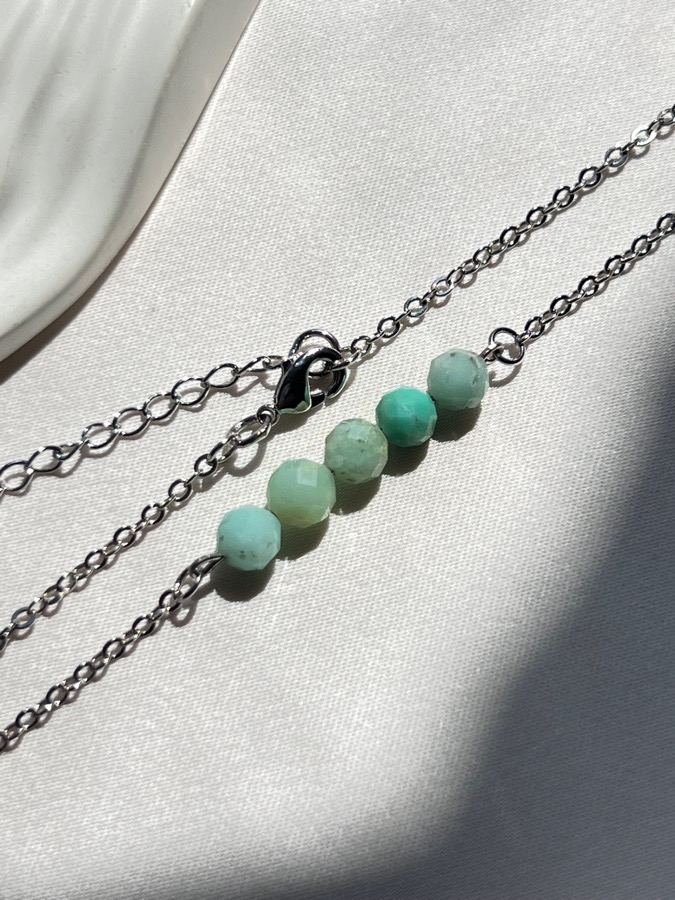 купить Колье с хризопразом в огранке, 39 см , фото 3