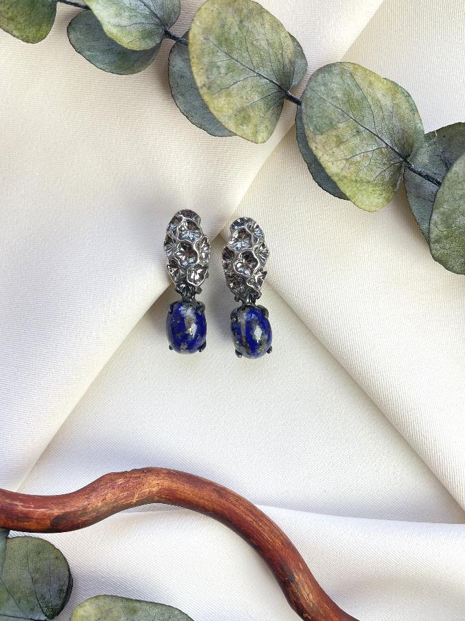 Серьги из серебра с лазуритом  SER-0554, фото 3