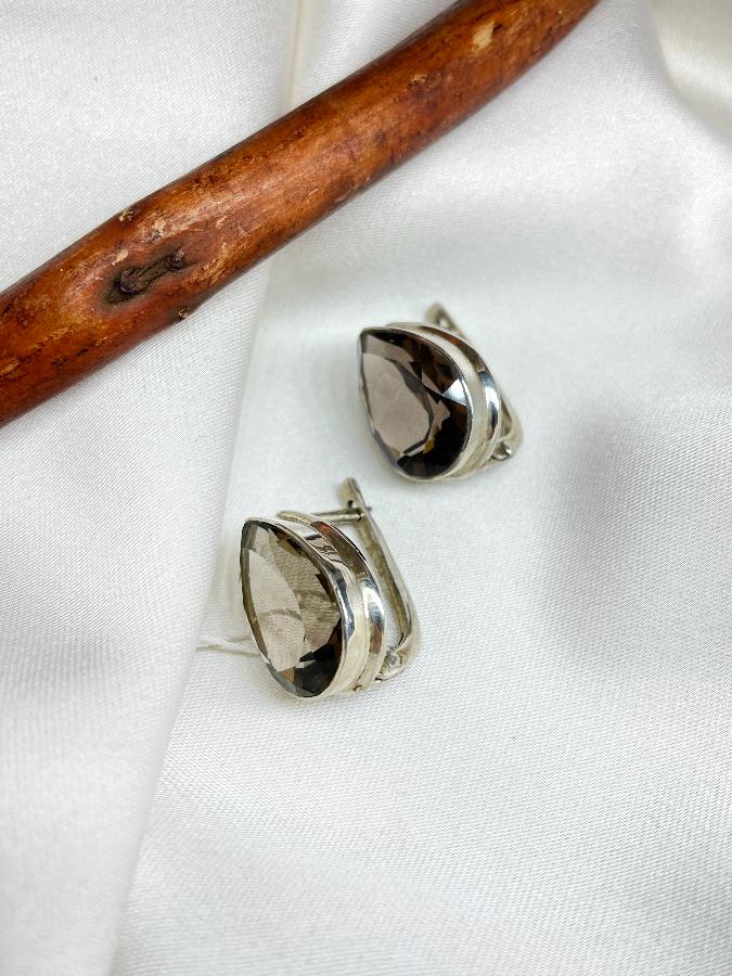 Кольцо из серебра  с раухтопазом (дымчатый кварц) U-3019, фото 5