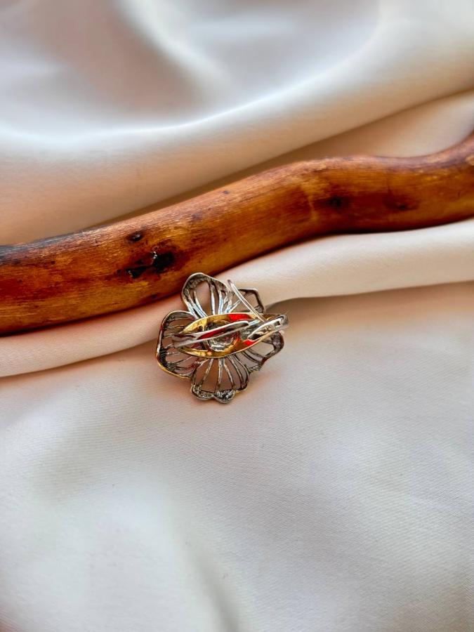 купить Кольцо из серебра с красным янтарем  , фото 3