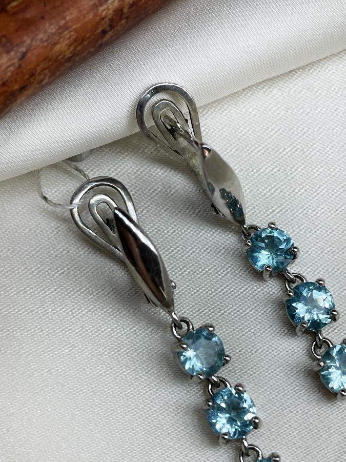 Серьги из серебра с топазом  U-2309, фото 3