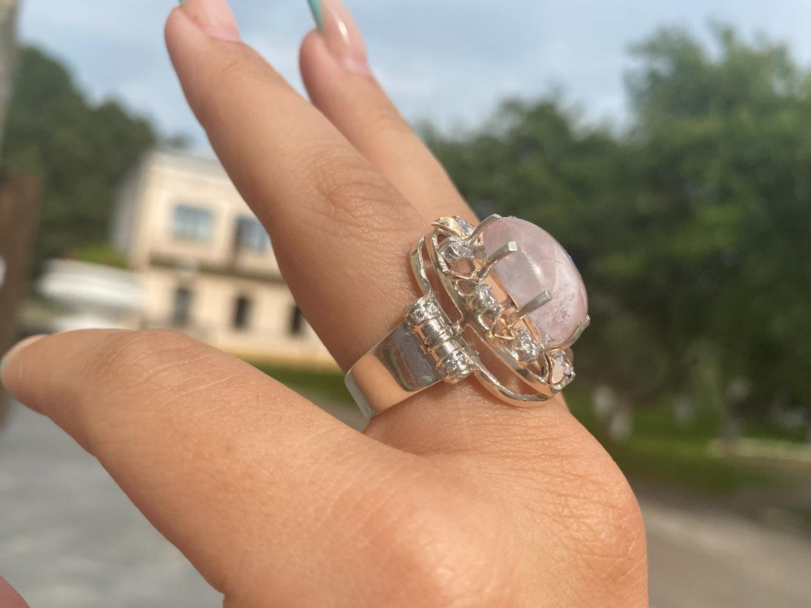 Купить Кольцо с розовым кварцем, 19,5 размер от магазина В Мире Самоцветов