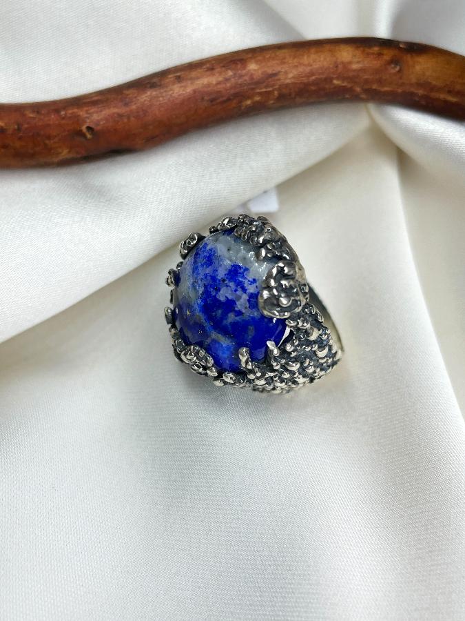 купить Кольцо из серебра с лазуритом,19 размер  , фото 2