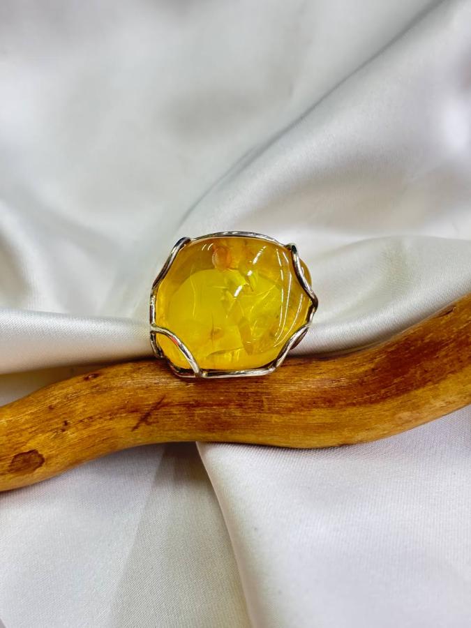 купить Кольцо из серебра с янтарем , фото 2