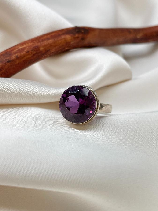 купить Кольцо из серебра с аметистом, 17,5 размер  , фото 2