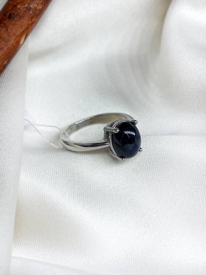 купить Кольцо из серебра с сапфиром, 18,5 размер , фото 3