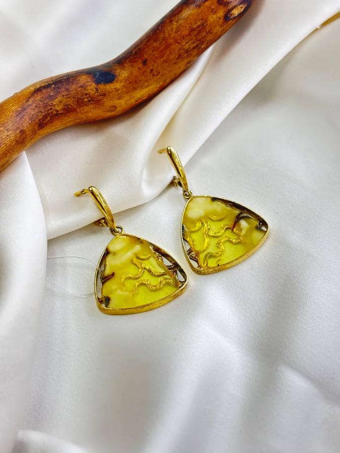 купить Серьги из серебра с янтарем , фото 2