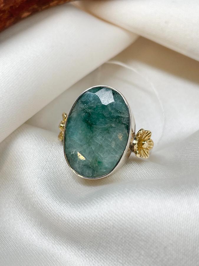 купить Кольцо из серебра с бериллом,17 размер , фото 1