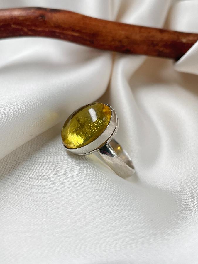 купить Кольцо из серебра с янтарем,16,5 размер  , фото 2