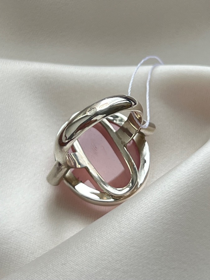 Кольцо из серебра с розовым кварцем, 17,5 размер U-1356, фото 5